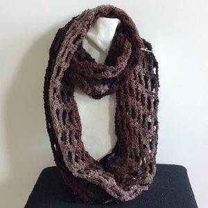 Artfully Simple Angled Infinity Scarf W/Flower Tie